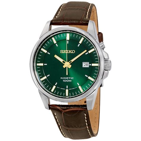 green leather dial watch